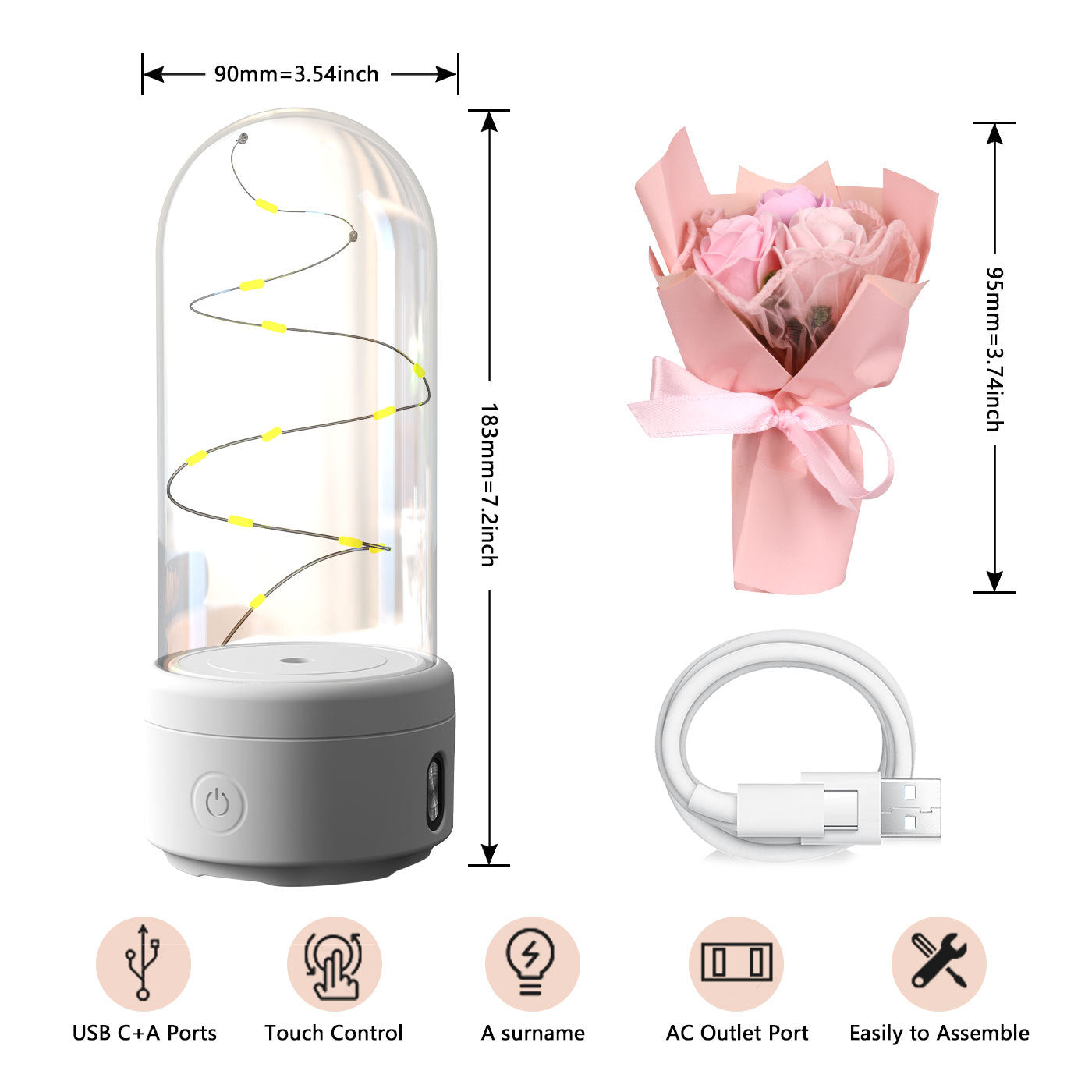 BloomGlow™ – Handmade LED Bouquet with Bluetooth Speaker