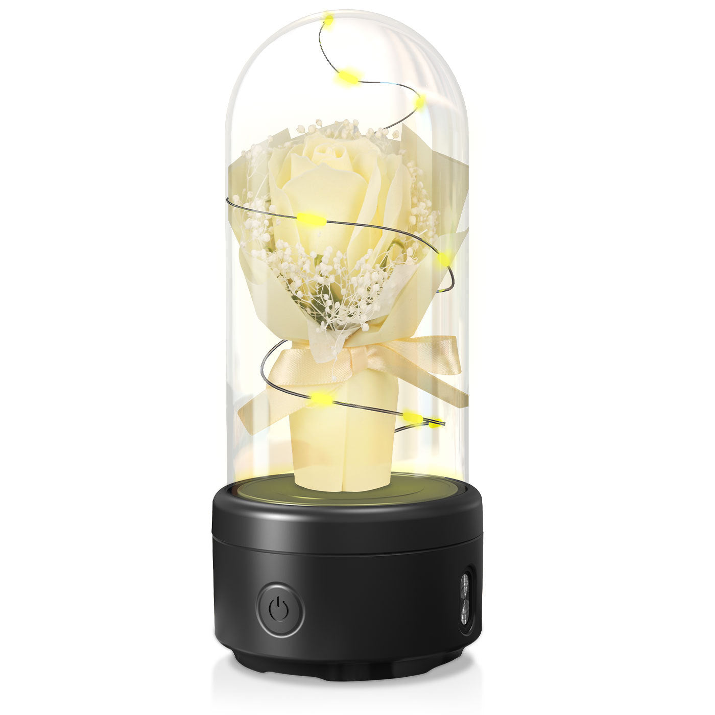 BloomGlow™ – Handmade LED Bouquet with Bluetooth Speaker