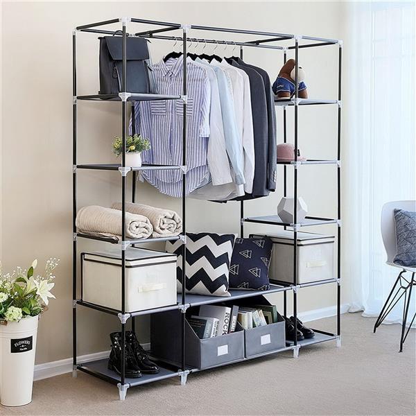 Non Woven Wardrobe With 5 Layers And 12 Compartments